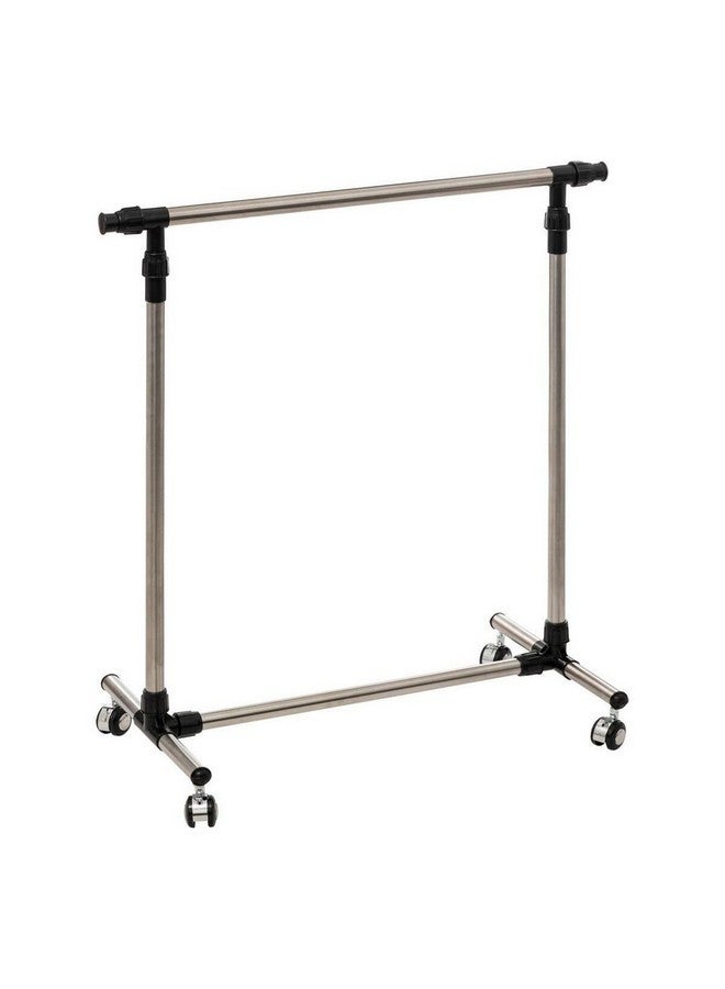 حامل ماكينة تحضير حامل ملابس فينوس قابل للتمديد بسكة واحدة من الستانلستيل باللونين الفضي والأسود، 160 × 43 × 150 سم، 917999073 - Image 3