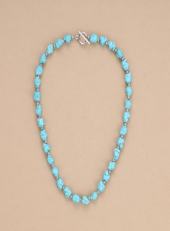 GAVU Chunky Turquoise Necklace for Women, Women’s Crystal Beaded Necklace, Chunky Necklace for Women 20” - Image 5