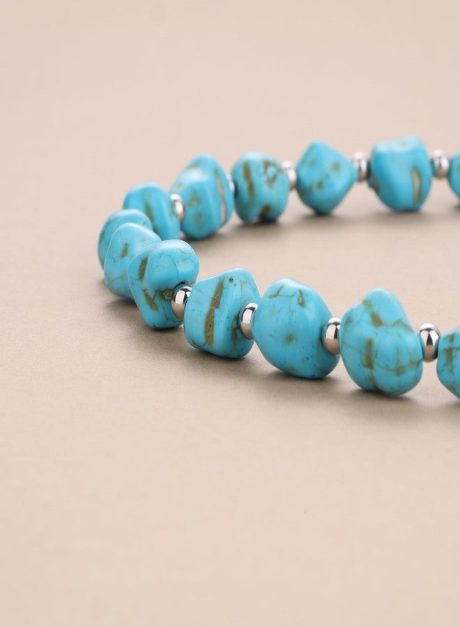 GAVU Chunky Turquoise Necklace for Women, Women’s Crystal Beaded Necklace, Chunky Necklace for Women 20” - Image 4