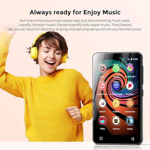 innioasis 160GB MP3 Player with Bluetooth and WiFi, innioasis Music Player with Spotify,Pandora,Amazon Music,4" Touch Screen Android MP4 MP3 Player for Kids with Libby,Audible,Spotify Kids(Black) - Image 2
