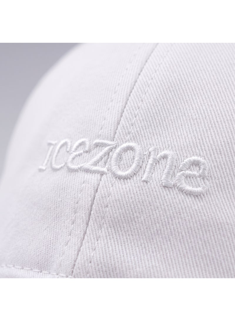 IceZone Cotton Baseball Cap with Adjustable Strap, White - Image 4