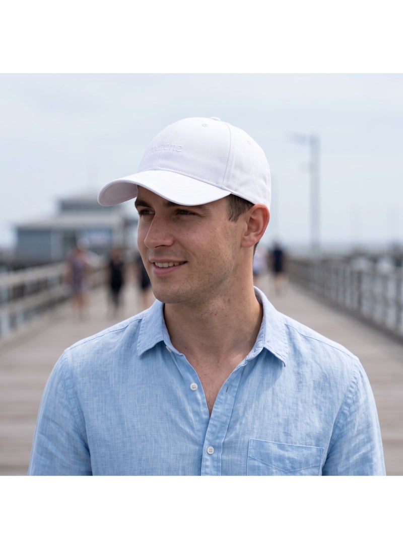 IceZone Cotton Baseball Cap with Adjustable Strap, White - Image 5