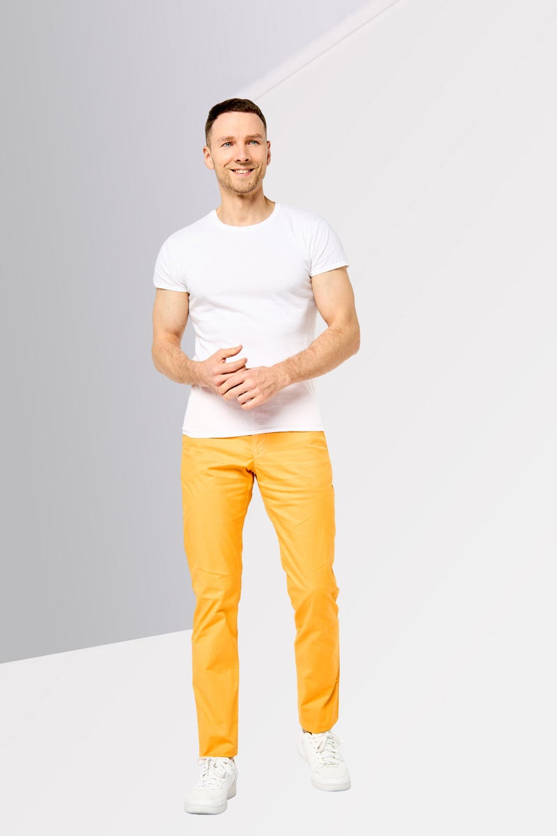 GANT سروال تشينو ضيق للرجال، برتقالي - Image 4