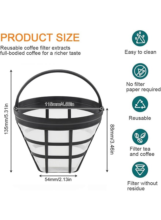 HY Reusable Coffee Filter Baskets, 4Pcs Cone Coffee Maker Filters #4 Replacement Coffee Filters 8-12 Cup, Compatible with Cuisinart Coffee Makers - Image 4
