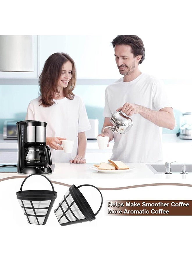 HY Reusable Coffee Filter Baskets, 4Pcs Cone Coffee Maker Filters #4 Replacement Coffee Filters 8-12 Cup, Compatible with Cuisinart Coffee Makers - Image 2