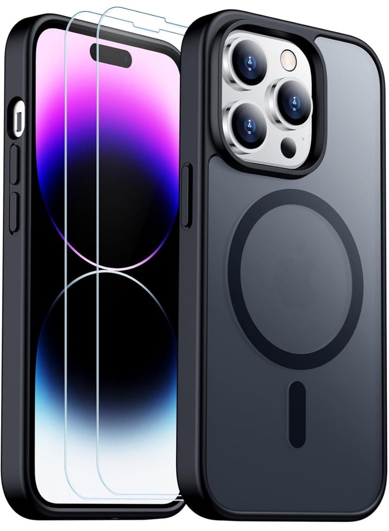 كيلا جراب ماج سيف لهاتف آيفون 16 برو ماكس، مغناطيسي قوي، لا يصفر أبدًا، غطاء حماية لهاتف آيفون 16 برو ماكس، حماية بمستوى عسكري، ظهر غير لامع، مقاوم للصدمات مع زوايا مدمجة، جراب مغناطيسي أسود لهاتف آيفون 16 برو ماكس - Image 1