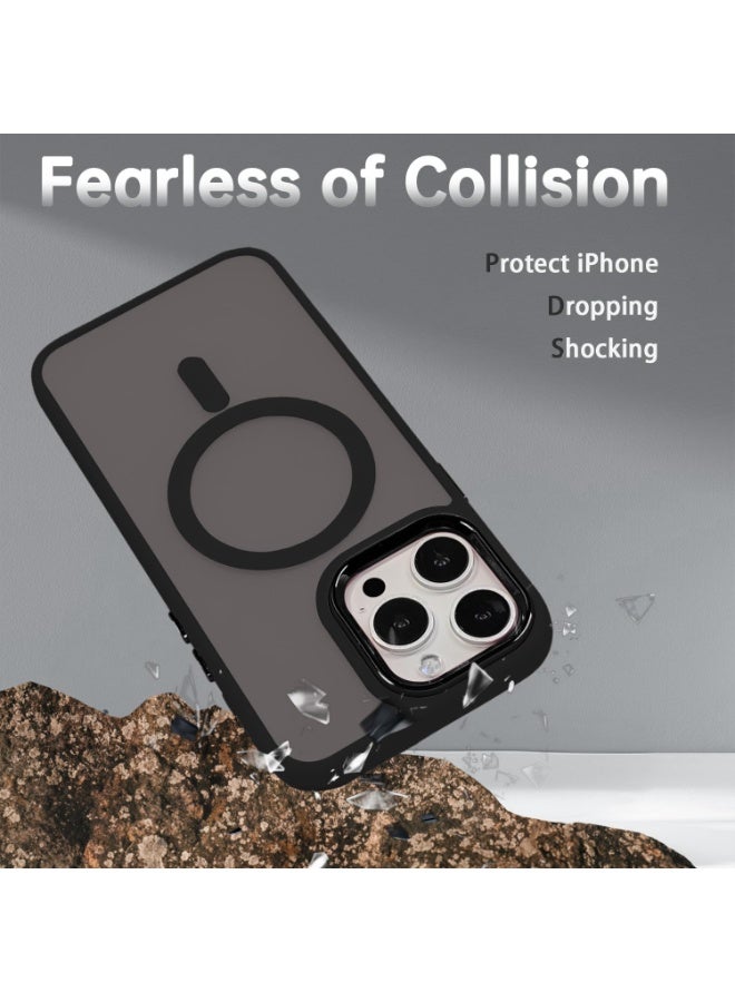 كيلا جراب ماج سيف لهاتف آيفون 16 برو ماكس، مغناطيسي قوي، لا يصفر أبدًا، غطاء حماية لهاتف آيفون 16 برو ماكس، حماية بمستوى عسكري، ظهر غير لامع، مقاوم للصدمات مع زوايا مدمجة، جراب مغناطيسي أسود لهاتف آيفون 16 برو ماكس - Image 5