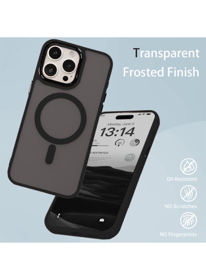 كيلا جراب ماج سيف لهاتف آيفون 16 برو ماكس، مغناطيسي قوي، لا يصفر أبدًا، غطاء حماية لهاتف آيفون 16 برو ماكس، حماية بمستوى عسكري، ظهر غير لامع، مقاوم للصدمات مع زوايا مدمجة، جراب مغناطيسي أسود لهاتف آيفون 16 برو ماكس - Image 4