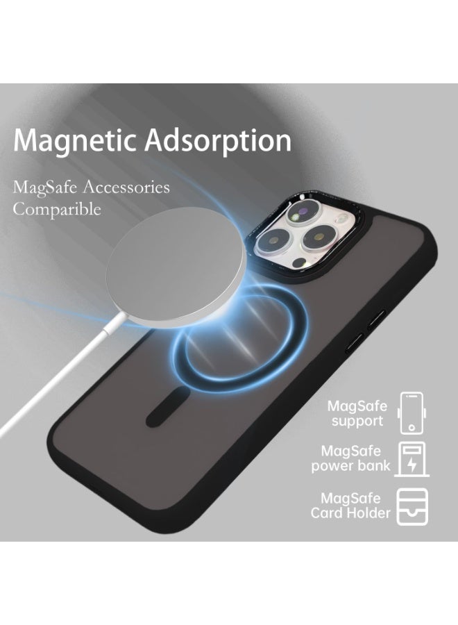 كيلا جراب ماج سيف لهاتف آيفون 16 برو ماكس، مغناطيسي قوي، لا يصفر أبدًا، غطاء حماية لهاتف آيفون 16 برو ماكس، حماية بمستوى عسكري، ظهر غير لامع، مقاوم للصدمات مع زوايا مدمجة، جراب مغناطيسي أسود لهاتف آيفون 16 برو ماكس - Image 3