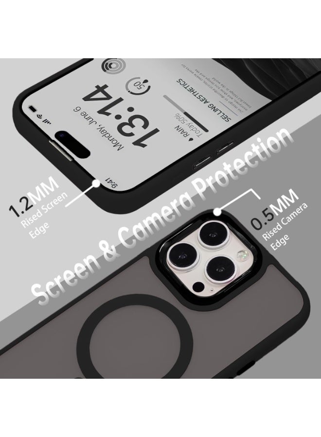 كيلا جراب ماج سيف لهاتف آيفون 16 برو ماكس، مغناطيسي قوي، لا يصفر أبدًا، غطاء حماية لهاتف آيفون 16 برو ماكس، حماية بمستوى عسكري، ظهر غير لامع، مقاوم للصدمات مع زوايا مدمجة، جراب مغناطيسي أسود لهاتف آيفون 16 برو ماكس - Image 2