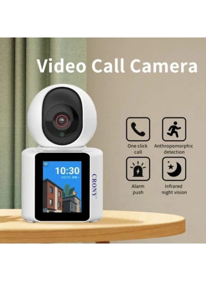 كروني كاميرا Crony C30+ لمكالمات الفيديو بدقة 2K وكاميرا أمان منزلية ذكية مزودة بشاشة 1080 بكسل وجهاز اتصال داخلي في الوقت الفعلي وصوت ثنائي الاتجاه ورؤية ليلية لمراقبة الأطفال ورعاية المسنين - Image 2