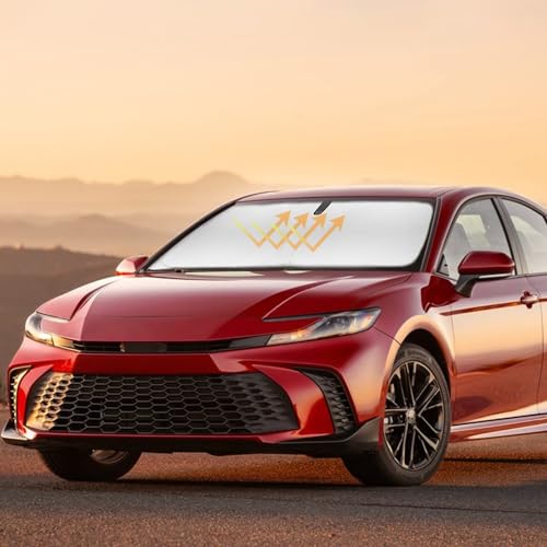 SLOGENTO غطاء الشمس لسيارة تويوتا كامري LE XLE هايبرد SE XSE سيدان 2025 2026 غطاء الزجاج الأمامي درع قابل للطي واقي من الشمس حامي حجب الأشعة فوق البنفسجية - Image 1
