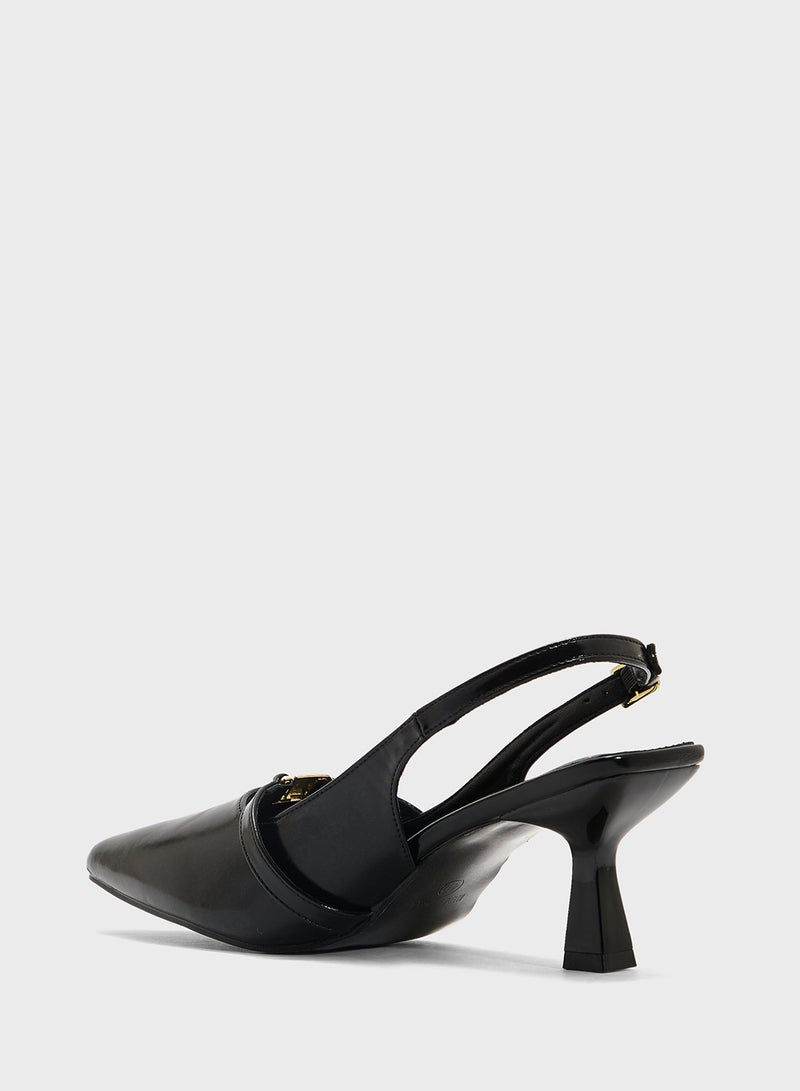 ايلا حذاء بكعب مدبب بحزام خلفي - Image 3