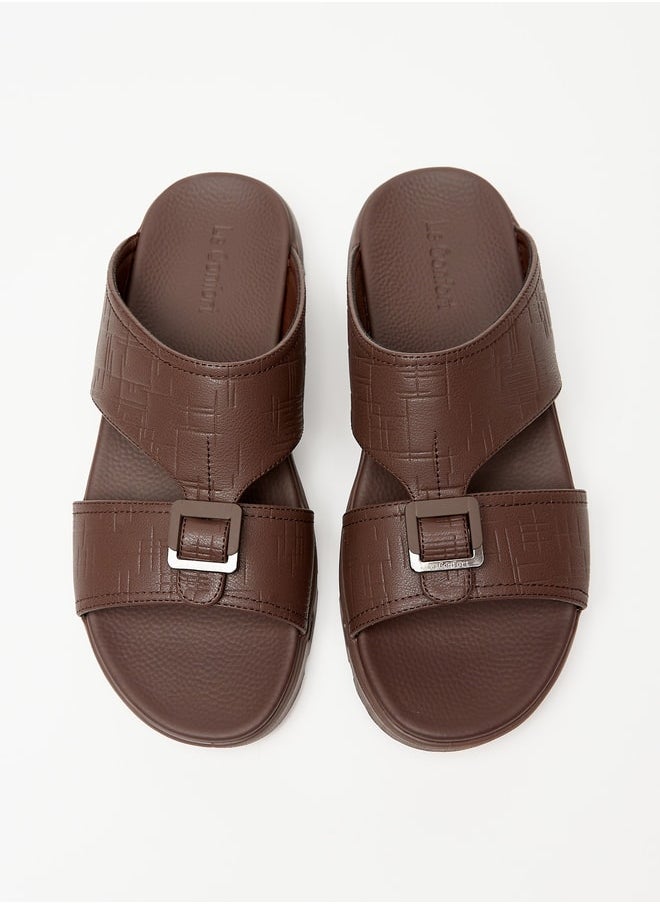 Le Confort - Men's Textured Slip-On Arabic Sandals with Buckle Detail - Image 1