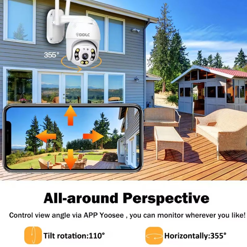 DDLC Full HD 1080P Camera Wi-Fi IP66 PTZ V380 PRO Pan Tilt Surveillance Camera, Two Way Audio/Motion Detection/Best Night Vision/Waterproof CCTV/Support Upto 64GB SD (ptz) - Image 5