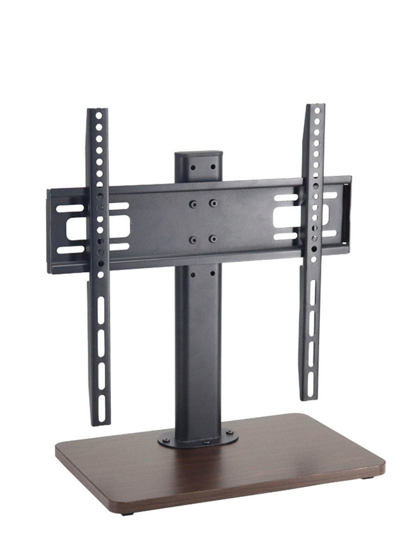 FlashHawk Wood Grain TV Stand for 26-55 Inch Screens – No-Drill Desktop Base with Height Adjustable (350-450mm), 30KG Load, 400x400mm VESA,  Universal for Curved/OLED TVs - Image 1