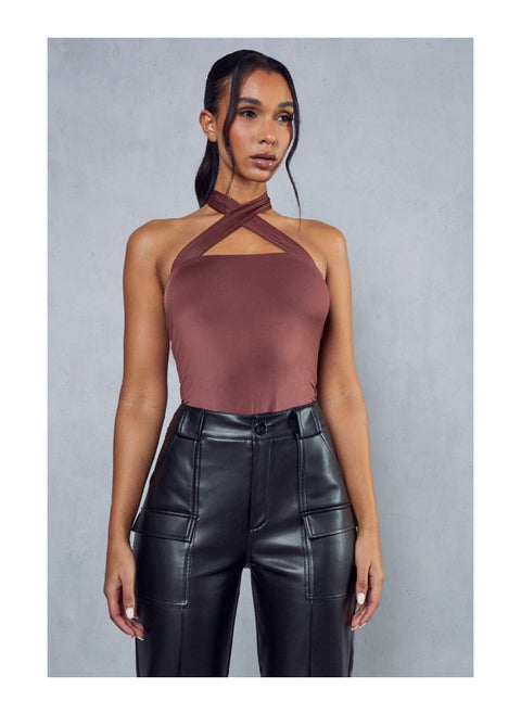Slinky Double Layer Cross Front Bodysuit