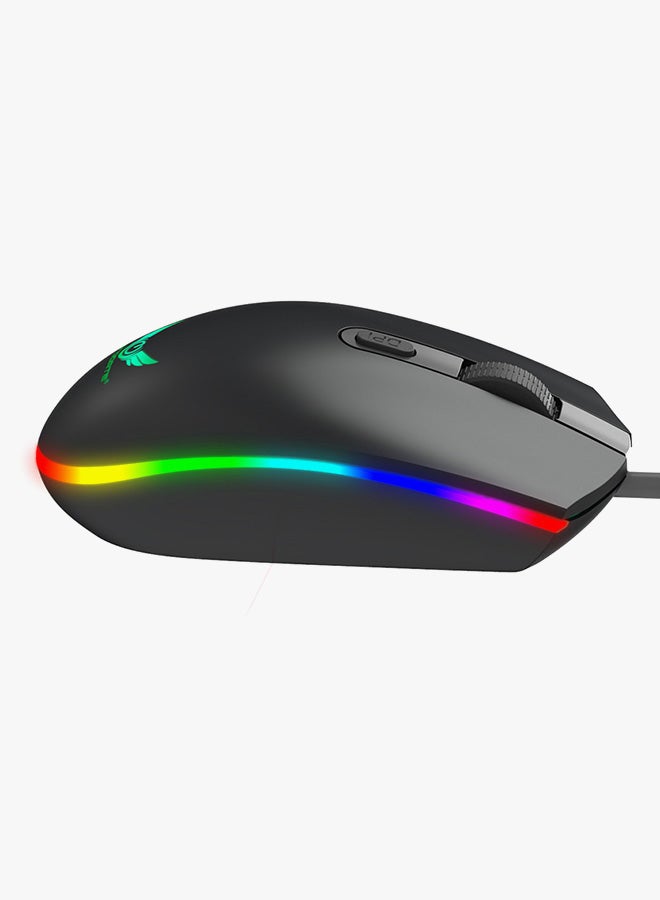 ماوس ألعاب ضوئي سلكي بمنفذ USB أسود - Image 2