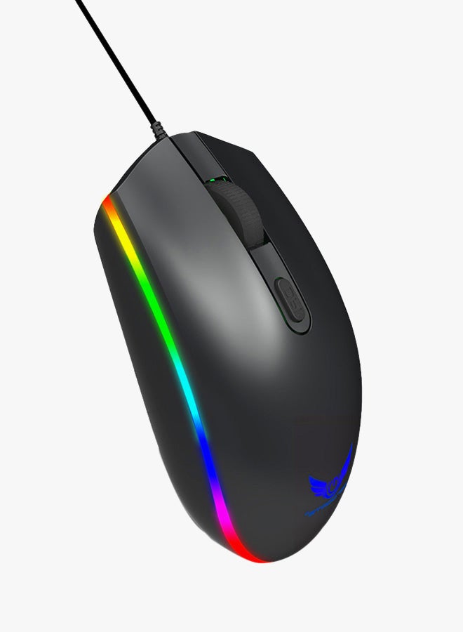 ماوس ألعاب ضوئي سلكي بمنفذ USB أسود - Image 3