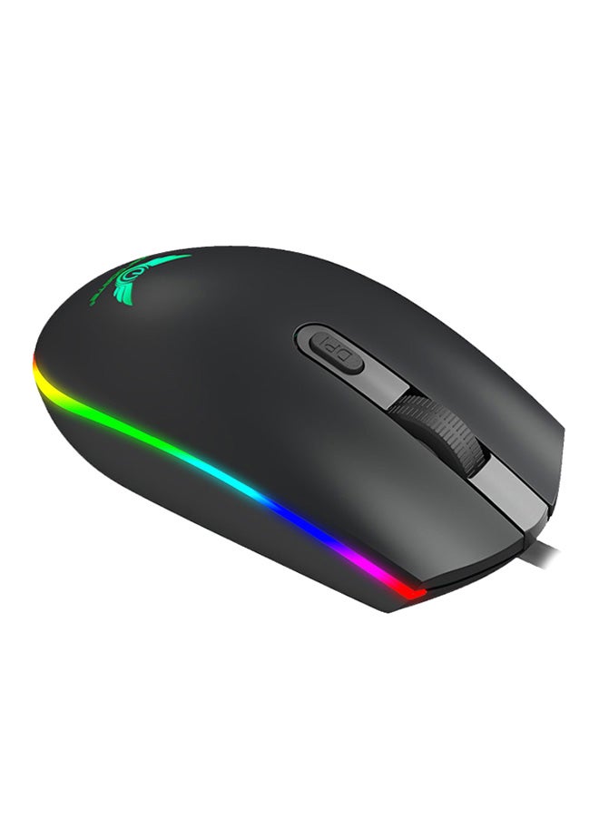 ماوس ألعاب ضوئي سلكي بمنفذ USB أسود - Image 1