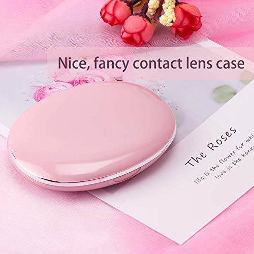 ofone Contact Lens Case, Cute Contact Lens Holder Contact Lenses Travel Case with Removal Tool Mirror and Tweezers Contacts Container Storage Kit for Women and Girl (Pink) - Image 5