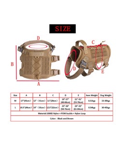 Generic Pet Tactical Dog Harness with All 4X Metal Buckles, Adjustable, No-Pull Service Dog Vest with Hook and Loop Panel, Molle Pouch for Small Medium Large Dogs, Brown Medium  - Image 4