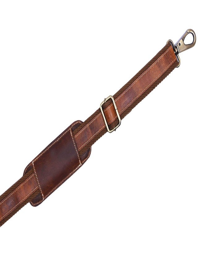 AARON LEATHER GOODS VENDIMIA ESTILO Leather Bag Strap Replacement Adjustable Shoulder Strap Brown Black for Messenger, Laptop, Camera, Travel Bags Fit for All with Metal Swivel Hooks - Image 2