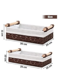 2-Pack Rectangular Woven Storage Baskets Fabric Wrapped & Washable Liner Paper Rope Woven Design Stylish Bathroom Cosmetic & Shelf Organizers - pzsku/Z404975887291A25B3AC5Z/45/_/1733986841/57b7b14e-506c-4159-9f1c-5cb9b8422204