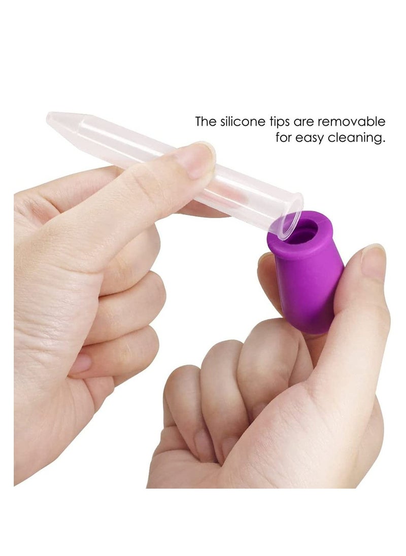 5ml Liquid Dropper Medicine Eye Dropper Clear Liquid Silicone and Plastic Pipettes Transfer Eye Dropper with Bulb Tip for Kids Gummy Making Candy Kitchen Molds (8 Pcs - 7 Colors) - Image 5