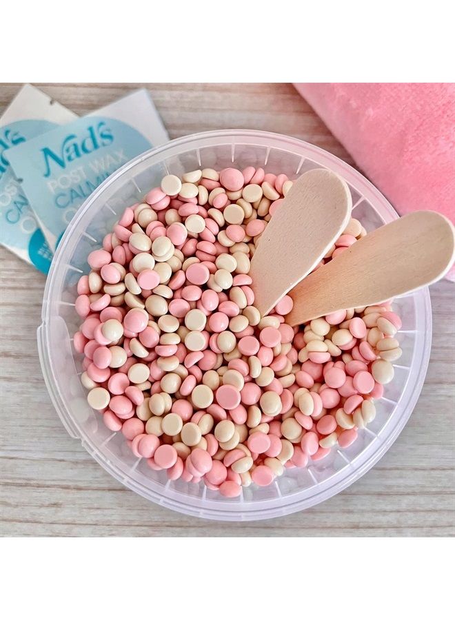 Nad's نقاط إزالة الشعر بالشمع - شمع الفراولة والكريمة - مجموعة شمع لإزالة الشعر للنساء - صيغة بدون شرائط قابلة للتسخين في الميكروويف - Image 1