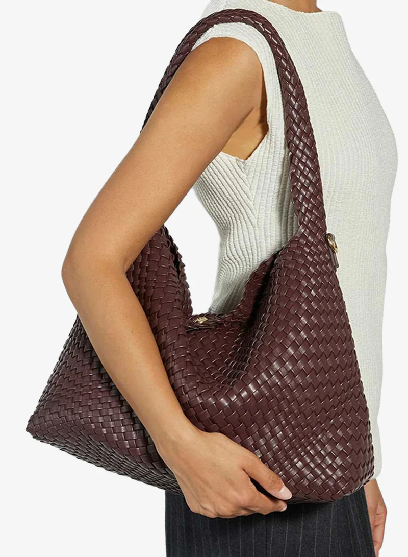 Dune London Deliberate L Braided Structured Shoulder Bag