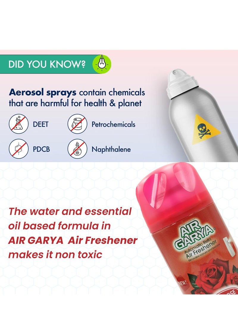 Generic Air Garya Automatic Refill Air Freshener 3 Pcs Red Rose Scent 250ml Each Long Lasting Fragrance Up to 60 Days Compatible with Auto Spray Essential Oil-Based  - Image 2