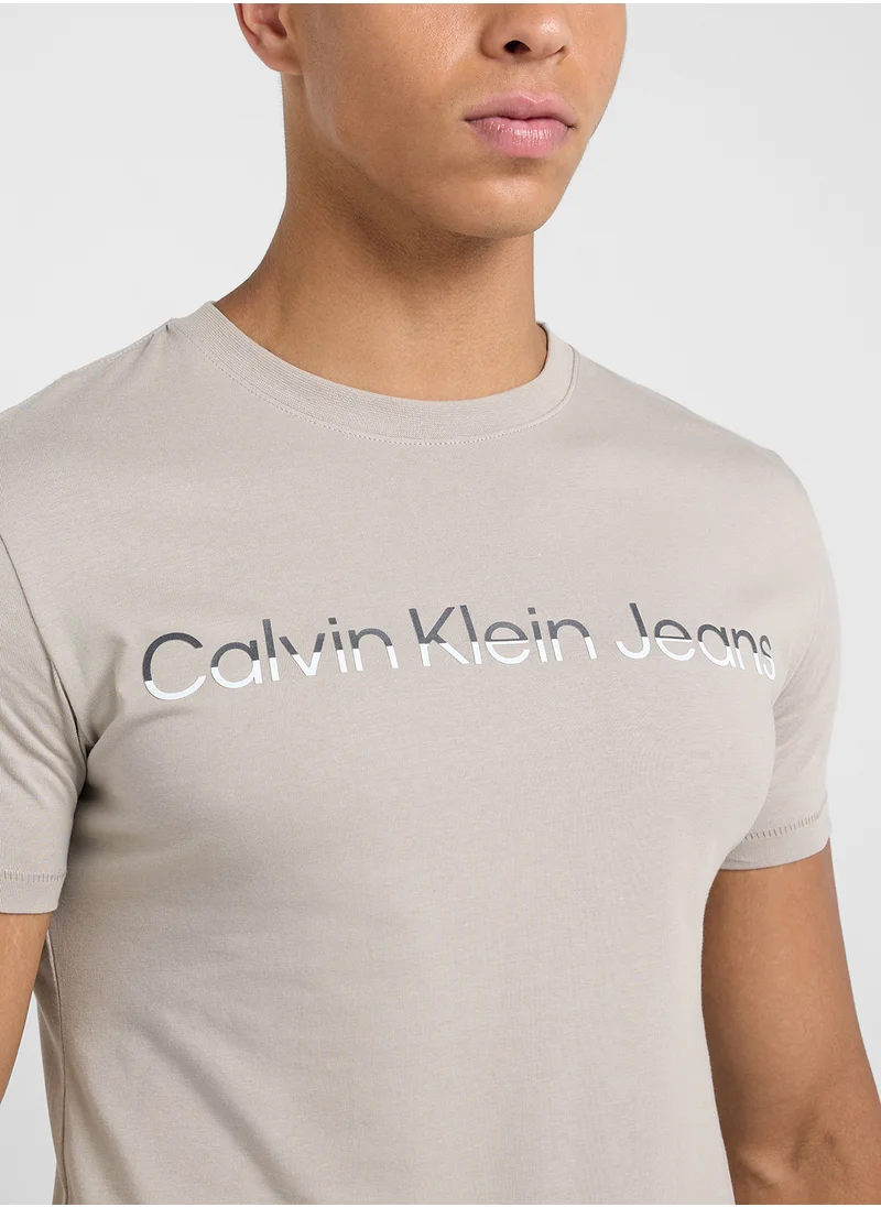 Calvin Klein Jeans Logo Print Crew Neck T-Shirt