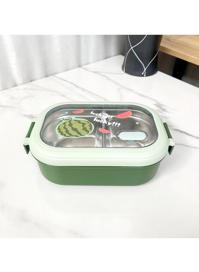Beauenty Stainless Steel Lunch Box for Kid School, Insulated Bento Lunch Box, 2 Compartment Divided Lunch Containers with Lids, Leakproof | BFA Free | Dishwasher Safe (Fruit Green) - Image 5