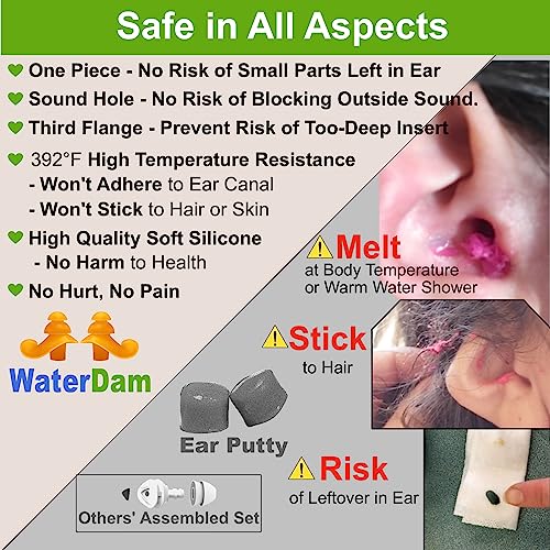 WaterDam Swimming Ear Plugs Great Waterproof Ultra Comfy Earplugs Prevent Swimmer's Ear - Image 5