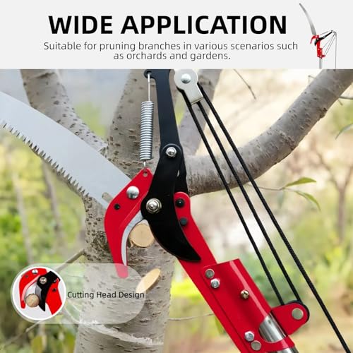 Silanit Pole Saws for Tree Trimming 14FT DualPulley Tree Pruner Tree Trimmers Long Handle Pruner Manual Pole Saw for Yard Garden Gardening Hand Tools - Image 3