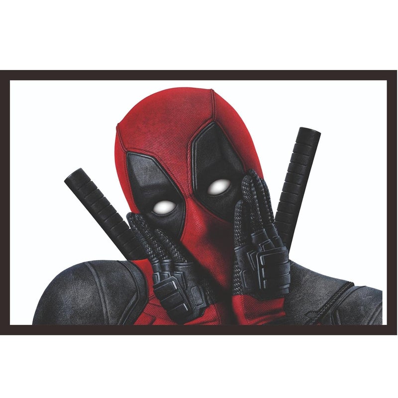 Mad Masters Deadpool Framed Photo Marvel Avenger Superhero Wall Hanging Home Decor Painting for Living Room Bedroom Decoration 18 x 12 InchPaper