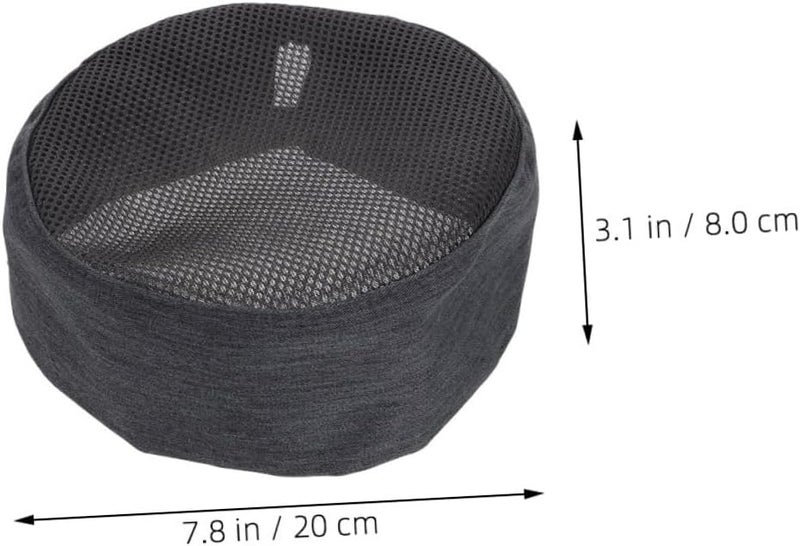 3pcs Unisex Chef Beanie Cooking Caps with Breathable Mesh Top Cotton Kitchen Food Service Hats for Restaurant Chefs and Catering Workers in Grey - Image 2