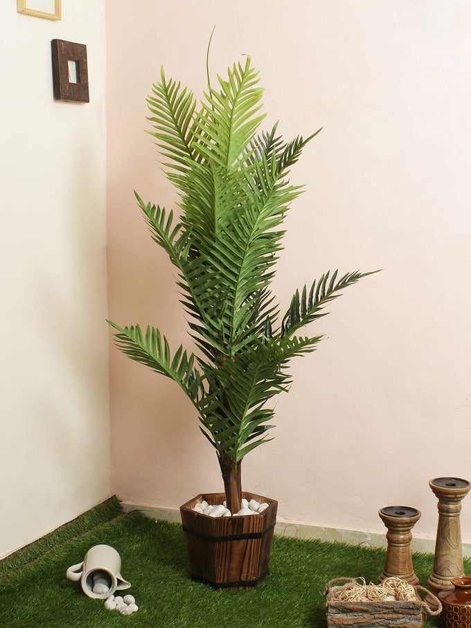ARTIFICIAL ARECA PALM TREE WITHOUT POT 130 CM GREEN