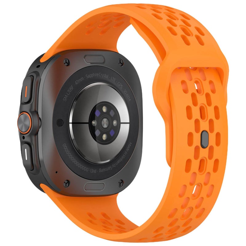 سوار ساعة ذكية رياضي من السيليكون متوافق مع Samsung Galaxy Watch 7 بملاءمة قابلة للتعديل وحزام ناعم للاستبدال اليومي باللون أسود قابل للتعديل - Image 4