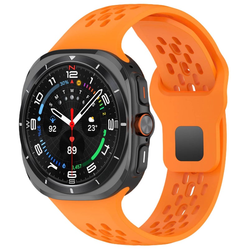 سوار ساعة ذكية رياضي من السيليكون متوافق مع Samsung Galaxy Watch 7 بملاءمة قابلة للتعديل وحزام ناعم للاستبدال اليومي باللون أسود قابل للتعديل - Image 3