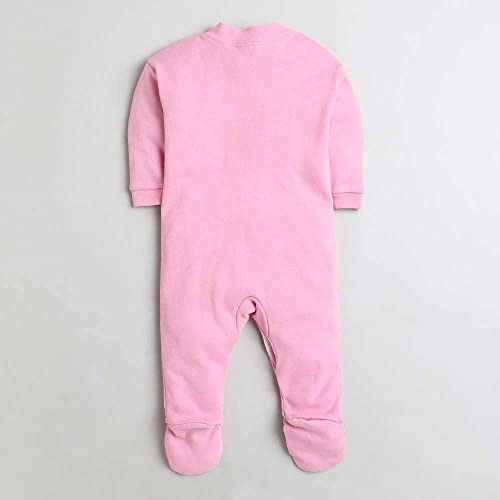 EIO Unisex-Child Cotton Rompers Sleepsuits Jumpsuits Night Suits | Soft Infant Bodysuit | Pack of 3 Rompers, Light Pink, 12-18 Months - Image 3
