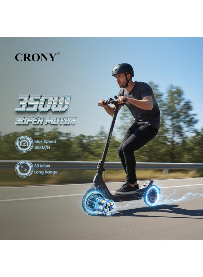 Crony XM-A1 2nd Gen Electric Scooter for teenagers/Adults, 350W Motor, 25–45KM/H High-Speed E-Scooter, 36V 7.8Ah Battery, 15–20KM Range, Foldable Portable E-Scooter with LED Headlight, LCD Display, 3 Speed Modes, App Connectivity, Front Disc Brake, Aluminum Alloy Frame, 120KG Load, Urban Commuter Smart Electric Scooter - Image 5