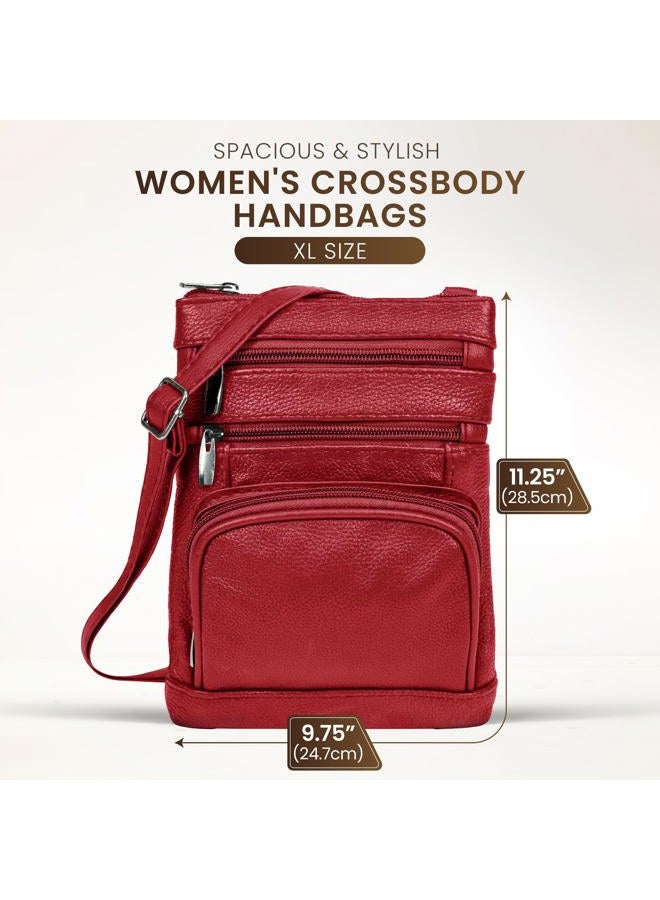 Krediz leather Crossbody Purses for Women, Multi Pocket Crossbody Purse with Adjustable Strap, Soft & Durable Leather Purse - Image 3