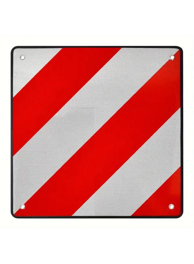 Red And White 2 In 1 Reflective PVC Safety Sign 19.69x19.69 Inch Wall Mounted Warning Panel Weather Resistant Outdoor Sign for RVs Bicycles Caravans Easy Install - Image 4