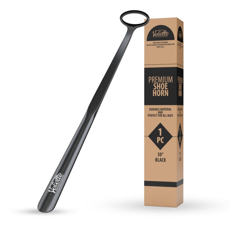 Velette Plastic Shoe Horn - Long Handle Shoe Horns for Seniors, 30" Extra Long Shoe Horn for Boots, Cowboy boots, Dress Shoes and Sneakers - Image 1