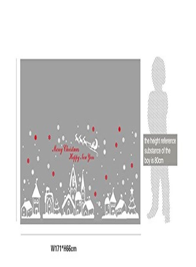TOTOMO Christmas Window Decorations Decals - Winter Holiday Clings Stickers Snowflakes Snow Christmas Town W301 - Image 2