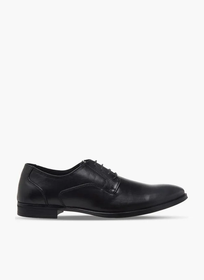 Men Lace-Up Leather Derby Shoes