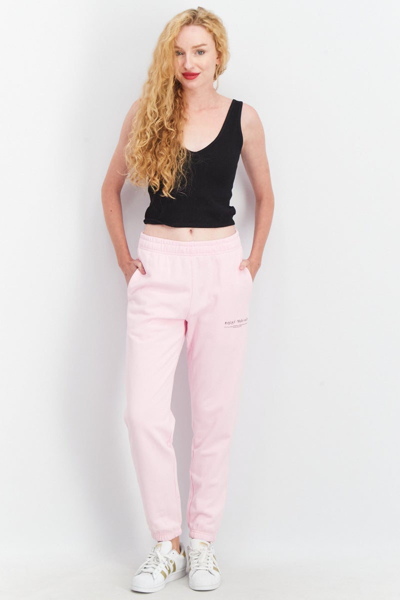 Ocean Pacific Women Sportswear Fit Graphic Print Pull On Sweatpants, Pink - Image 3