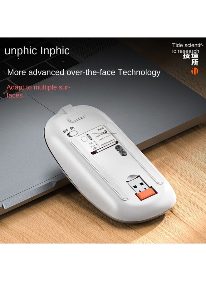 إنفيك Inphic M1p ماوس لاسلكي قابل للشحن بلوتوث ثلاثي الوضع صامت مكتبي مناسب لـ Huawei Lenovo Apple - Image 4